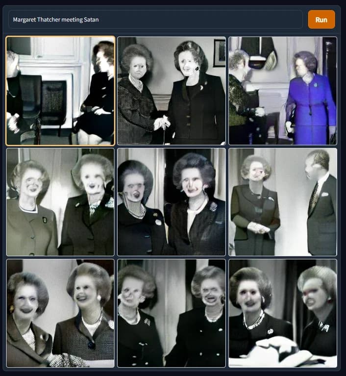 Margaret Thatcher meeting Satan